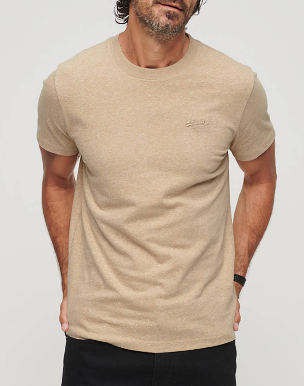 Superdry Essential Logo Emb Tee Μπλουζα Ανδρικο Ανδρας Ρουχα Μπλουζες T Shirt Biege Βαμβακι M1011245a 9Xe - Koolfly