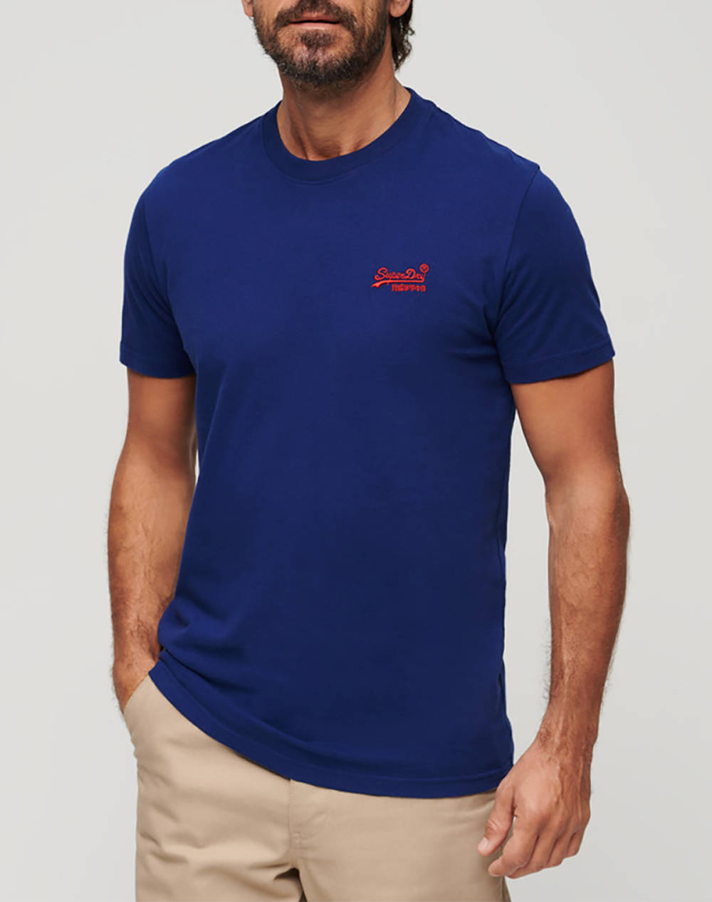 Superdry D1 Ovin Essential Logo Emb Tee Men''S T Shirt Men Clothes T Shirts & Sweatshirts T Shirts Blue Cotton M1011245A Jzd Male T-Shirts Blue
