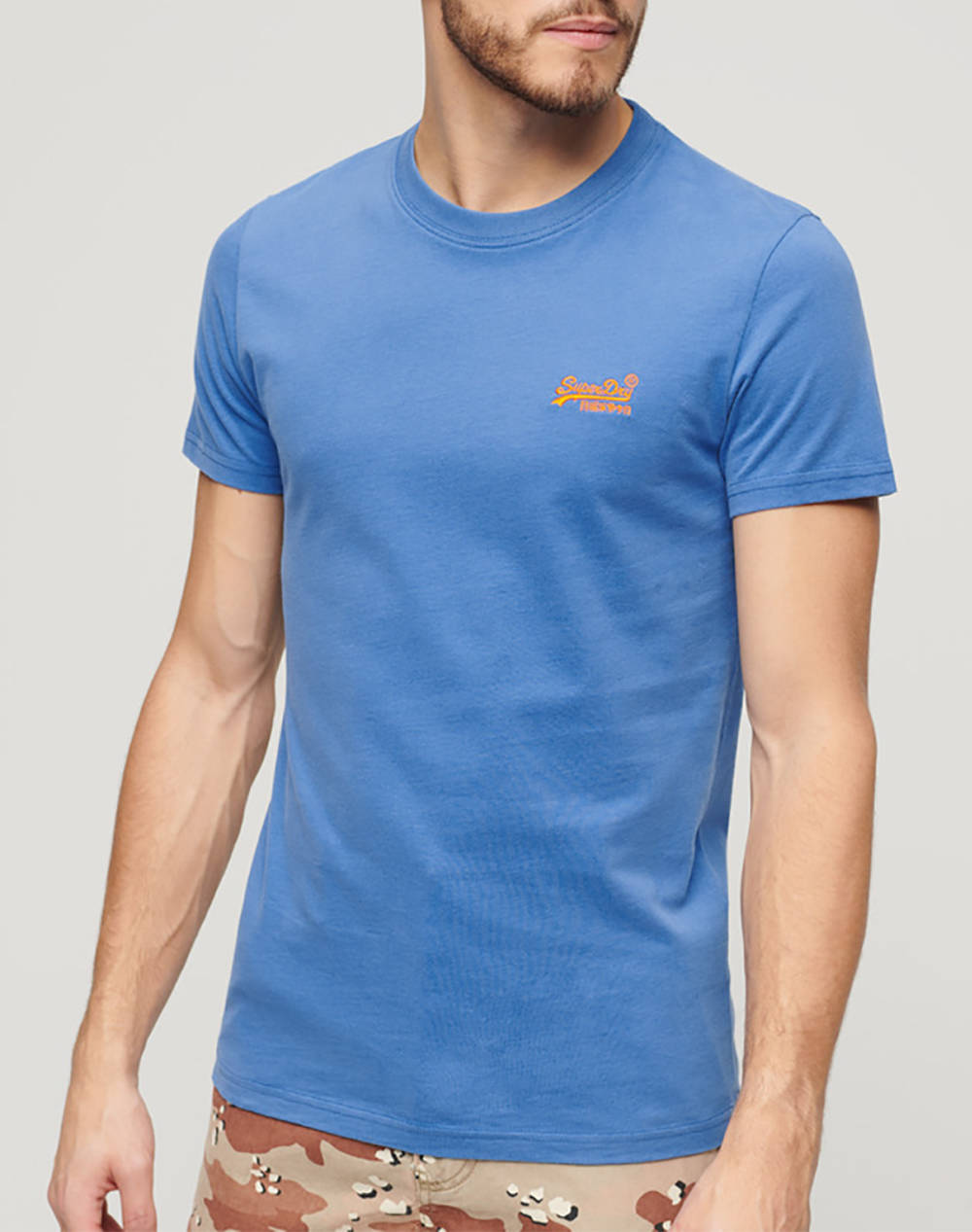 Superdry Essential Logo Emb Tee Μπλουζα Ανδρικο Ανδρας Ρουχα Μπλουζες T Shirt Skyblue Βαμβακι M1011245A Pvt