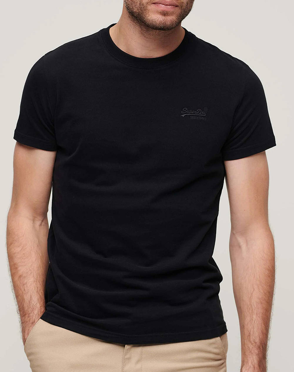 Superdry Essential Logo Emb Tee Μπλουζα Ανδρικο Ανδρας Ρουχα Μπλουζες T Shirt Totalblack Βαμβακι M1011245M 16A