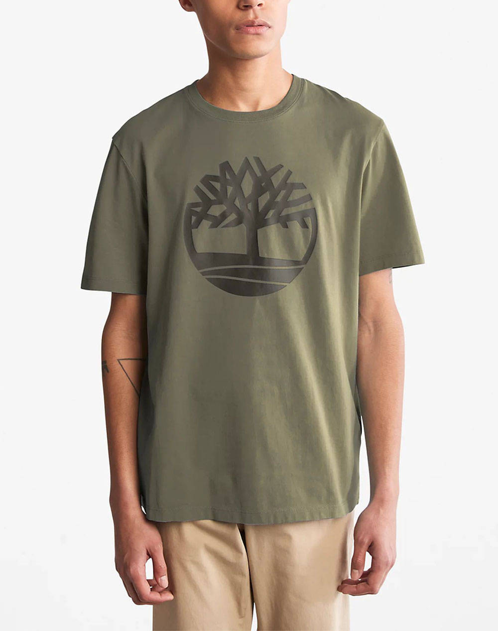 Timberland Μπλουζα Kennebec River Tree Logo Tee Ανδρας Ρουχα Μπλουζες T Shirt Khaki Βαμβακι Tb0A2C2R A58