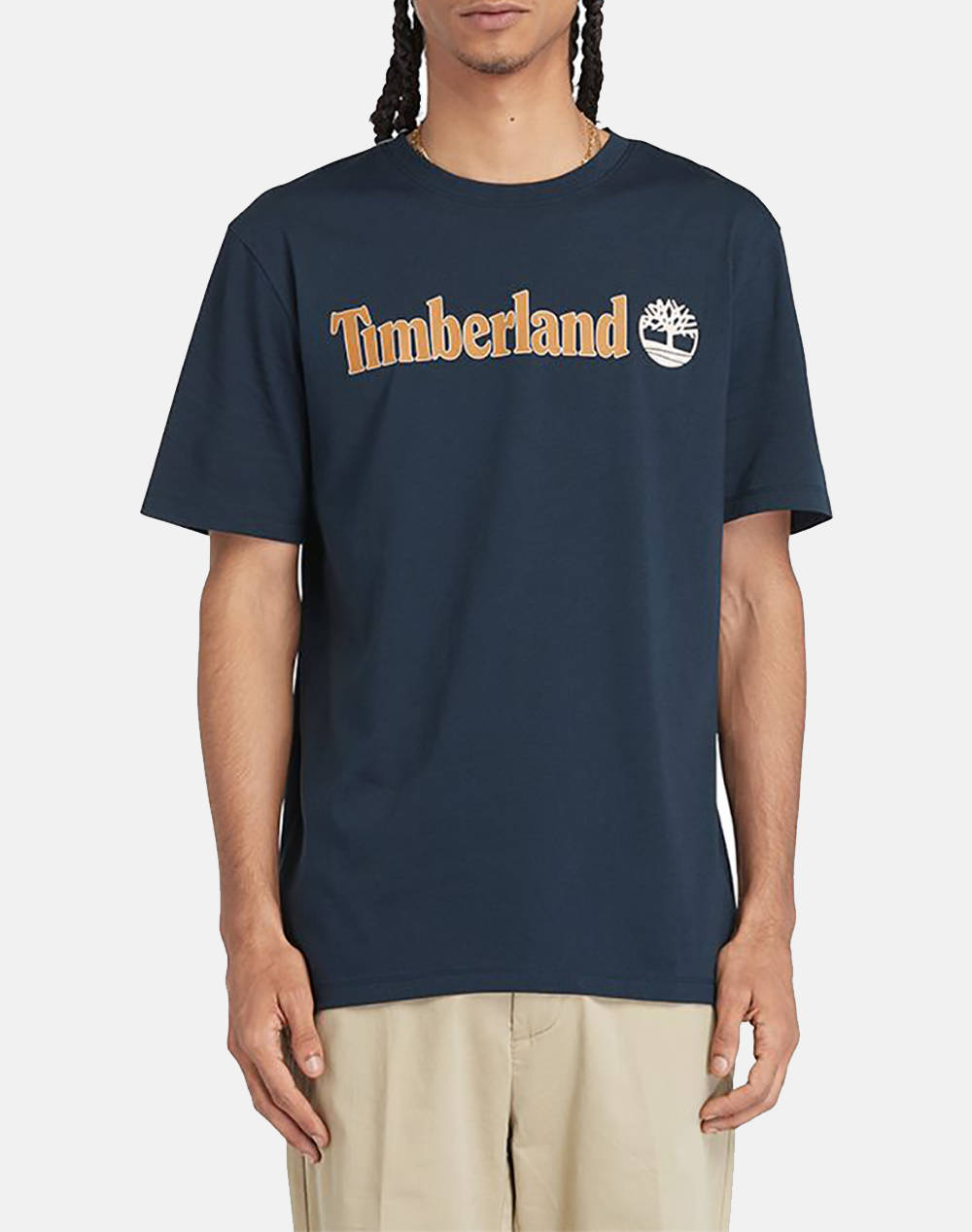 Timberland Kenn Linear Logo Short Sleev Ανδρας Ρουχα Μπλουζες T Shirt Darkblue Βαμβακι Tb0A5Upq 433