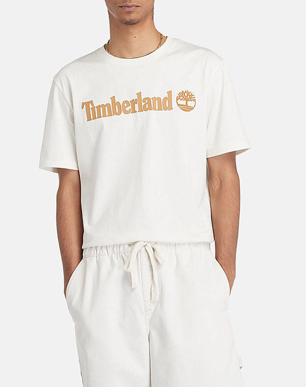 Timberland Kenn Linear Logo Short Sleev Ανδρας Ρουχα Μπλουζες T Shirt Offwhite Βαμβακι Tb0a5upq Cm9 - Koolfly