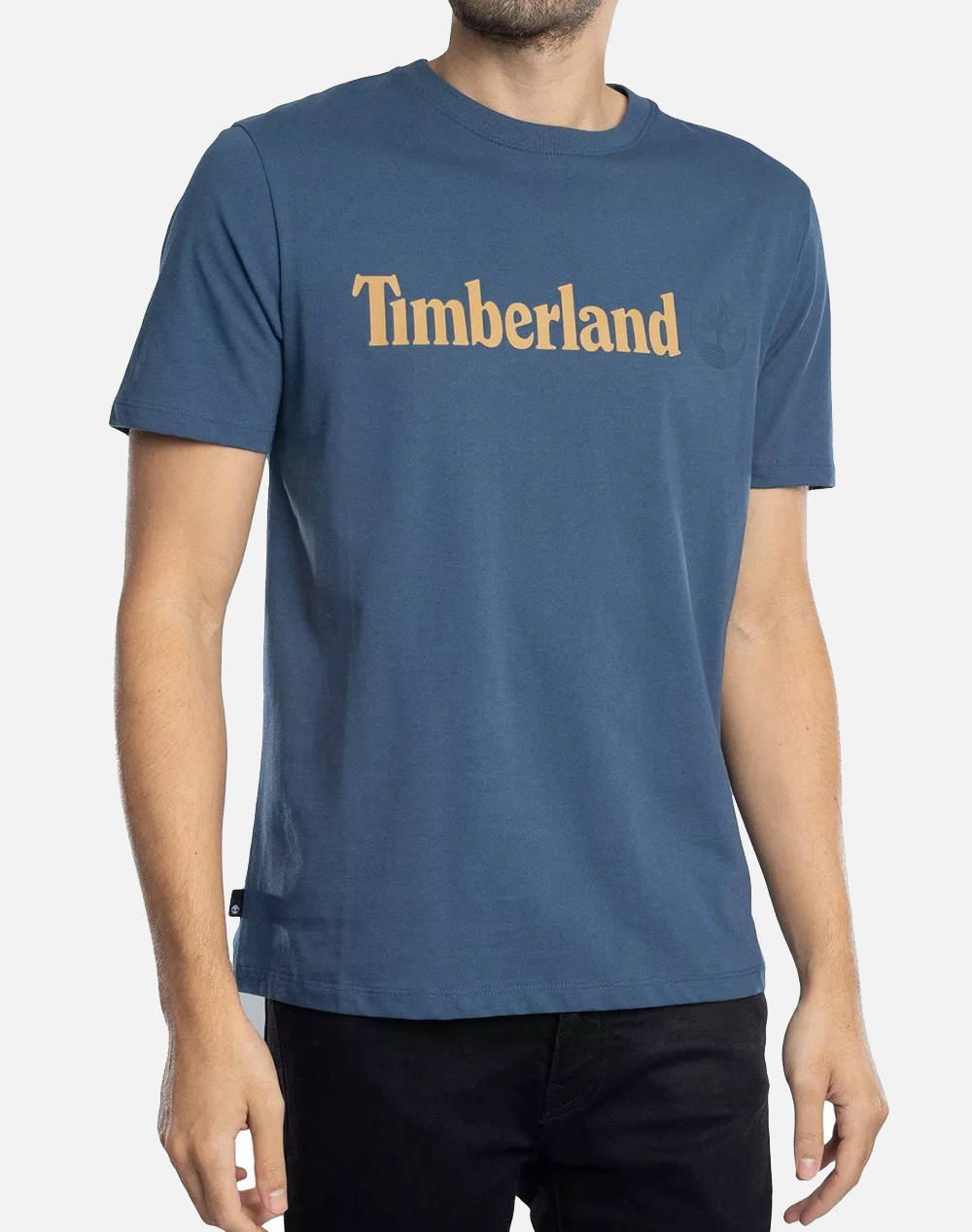 Timberland Kenn Linear Logo Short Sleev Men Clothes T Shirts & Sweatshirts T Shirts Steelblue Cotton Tb0A5Upq 288 Male T-Shirts Blue