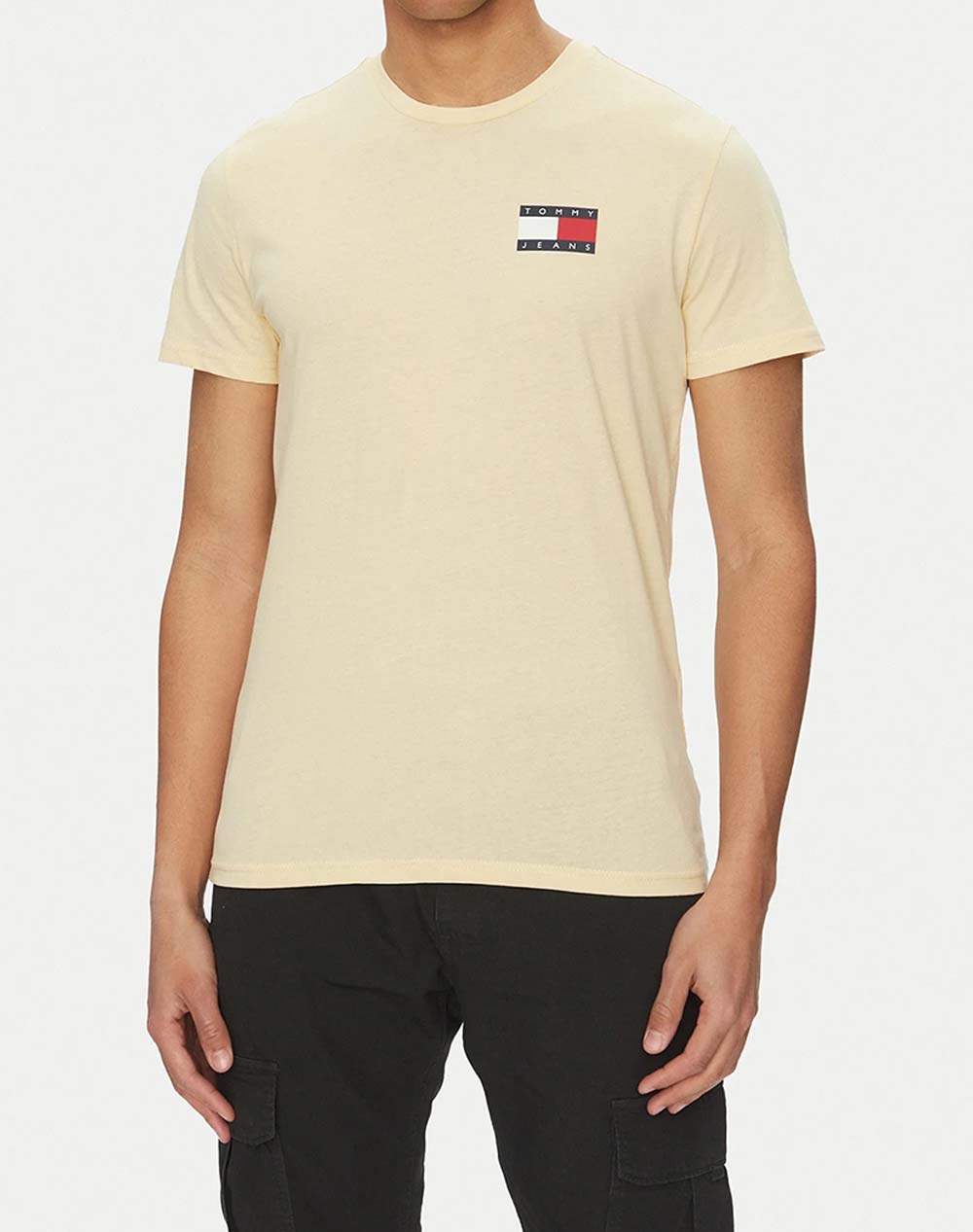 Tommy Jeans Tjm Slim Essential Flag Tee Ext Men Clothes T Shirts & Sweatshirts T Shirts Mustard Cotton Dm0Dm20740 Zga Male T-Shirts