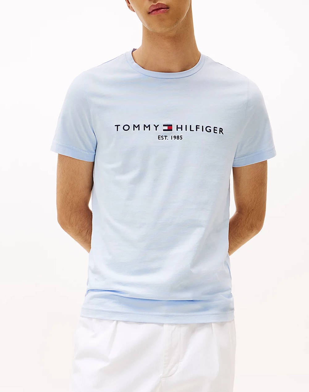 Tommy Hilfiger Tommy Logo Tee Ανδρας Ρουχα Μπλουζες T Shirt Ciel Βαμβακι Mw0mw11797 C1o - Koolfly