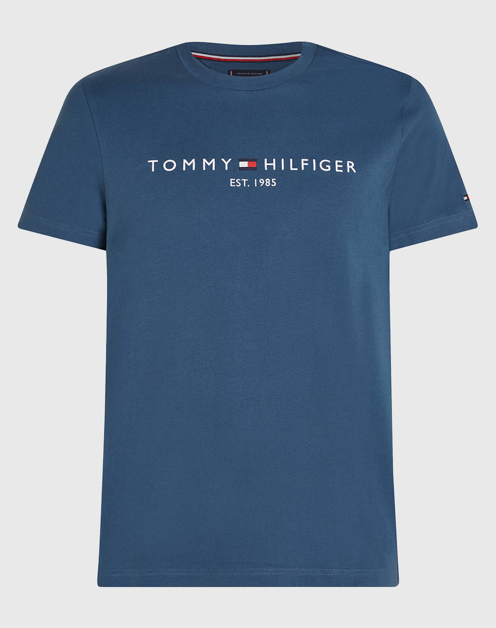 Tommy Hilfiger Tommy Logo Tee Men Clothes T Shirts & Sweatshirts T Shirts Oceanblue Cotton Mw0Mw11797 Dbz Male T-Shirts Blue