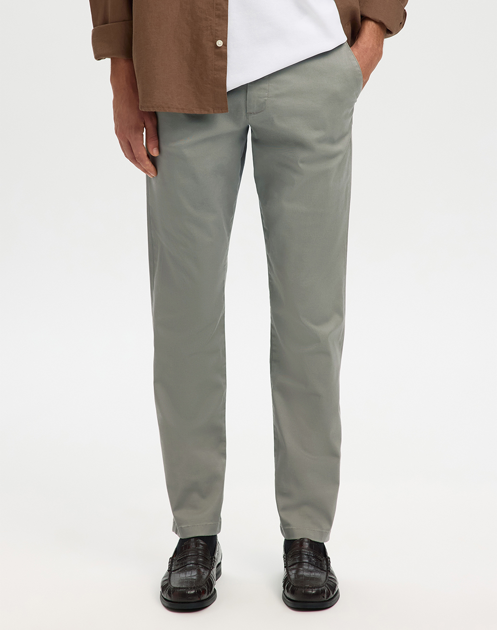 Selected Slh175 Slim New Miles Flex Pant Noos Ανδρας Ρουχα Παντελονια Chinos Gray Βαμβακιμε Ελαστανσυνθετικο 16087663 Vetiver