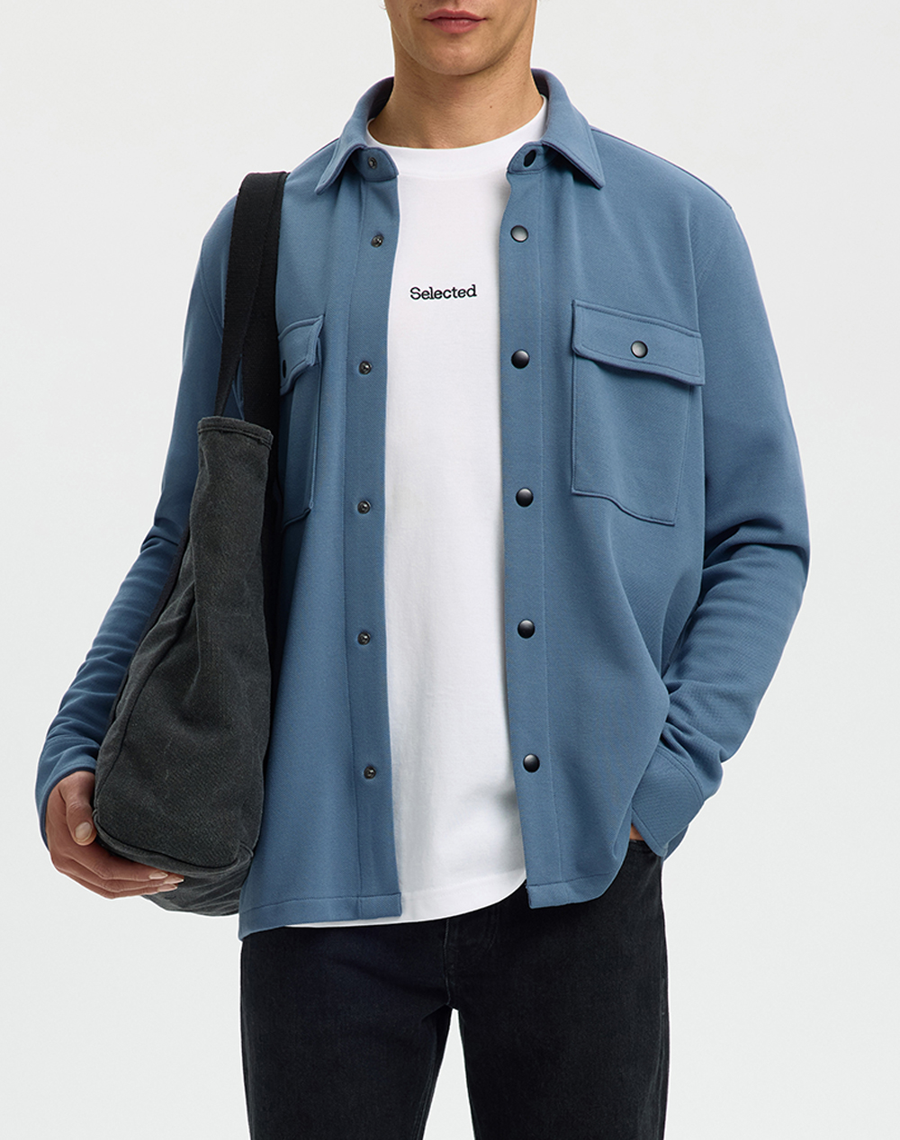 Selected Slhjackie Sweat Jacket Noos Ανδρας Ρουχα Πουκαμισα Blue Βαμβακισυνθετικο 16085115 Blue Mirage