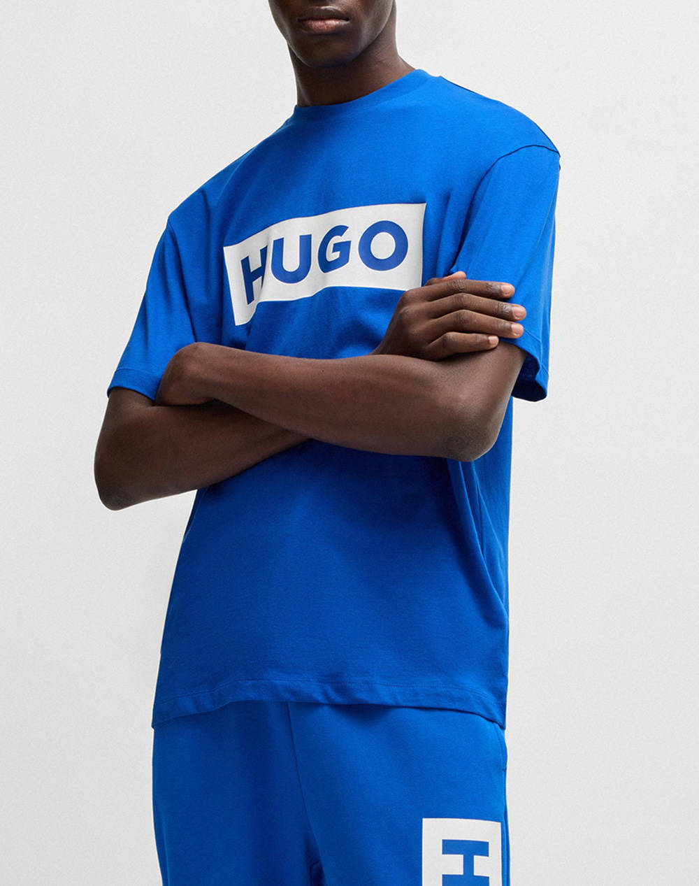 Hugo Nico 10262283 01 Ανδρας Ρουχα Μπλουζες T Shirt Blue Βαμβακι 50522376 493