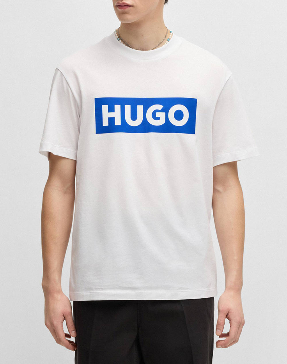 Hugo Nico 10262283 01 Men Clothes T Shirts & Sweatshirts T Shirts White Cotton 50522376 100 Male T-Shirts