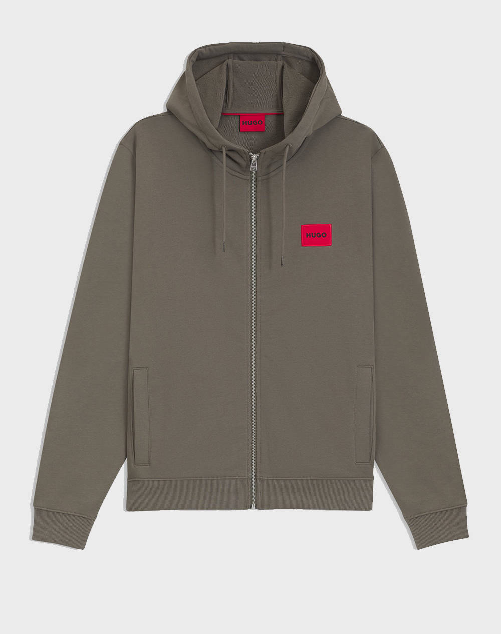 Hugo Daple212 10231445 01 Men Clothes Jackets Zip Through Hoodies Gray Cotton 50447972 032 Male Zip Through Hoodies