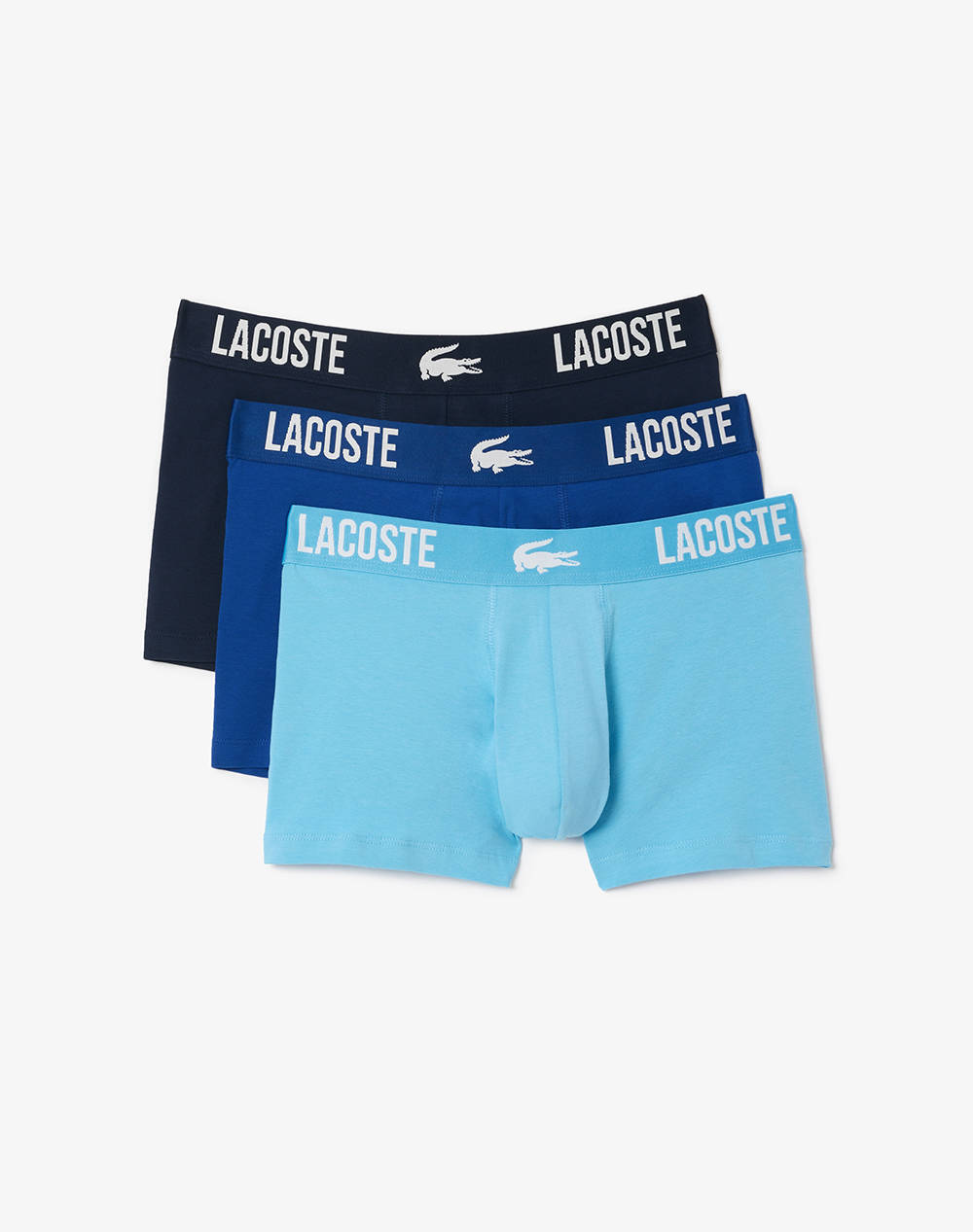 Lacoste Set Of 3 Trunks Trunk Pack 3 Trunks Men Underwear Briefs Boxer Briefs Navyblue Cotton 35H3321 Iln Male Boxer Briefs Blue