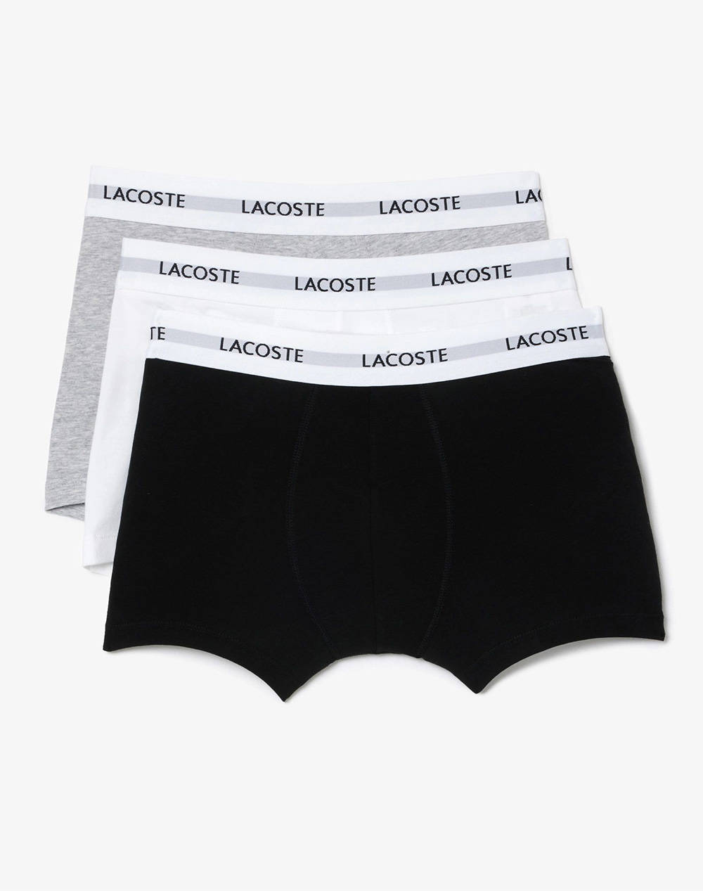 Lacoste Σετ 3 Εσωρουχων Trunk Ανδρας Εσωρουχα Σλιπ Μποξερ Black Βαμβακιμε Ελασταν 35H5150 Nua