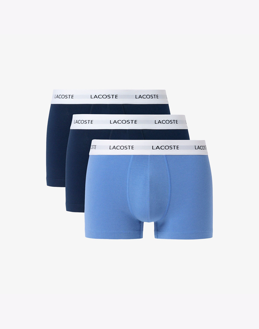 Lacoste Σετ 3 Εσωρουχων Trunk Ανδρας Εσωρουχα Σλιπ Μποξερ Blue Βαμβακιμε Ελασταν 35H5150 2Iy