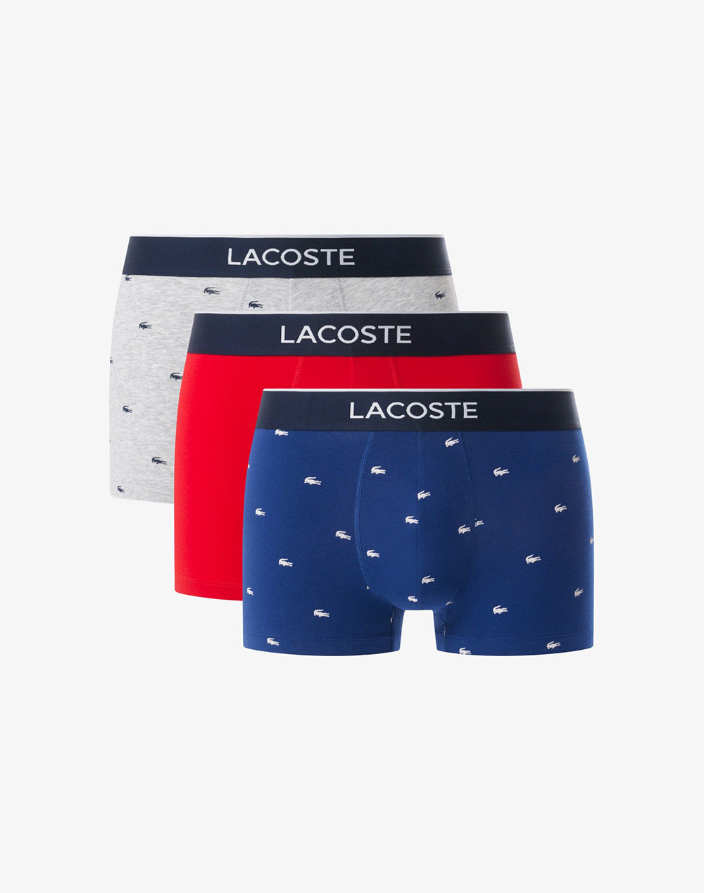 Lacoste Σετ 3 Εσωρουχων Trunk Underwear Trunk Ανδρας Εσωρουχα Σλιπ Μποξερ Multi Βαμβακιμε Ελασταν 35H1299 W3T