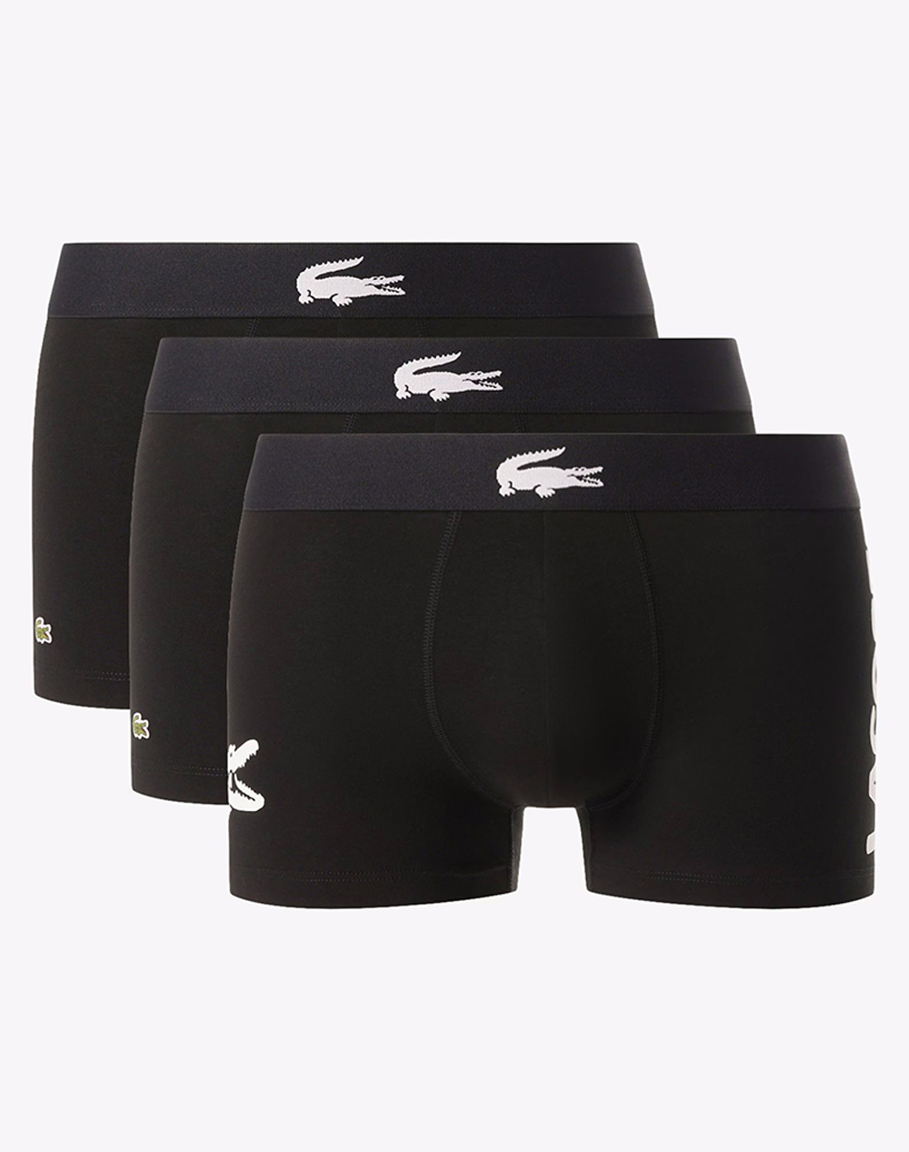 Lacoste Σετ 3 Εσωρουχων Trunk Ανδρας Εσωρουχα Σλιπ Μποξερ Black Βαμβακιμε Ελασταν 35H1291 9Di