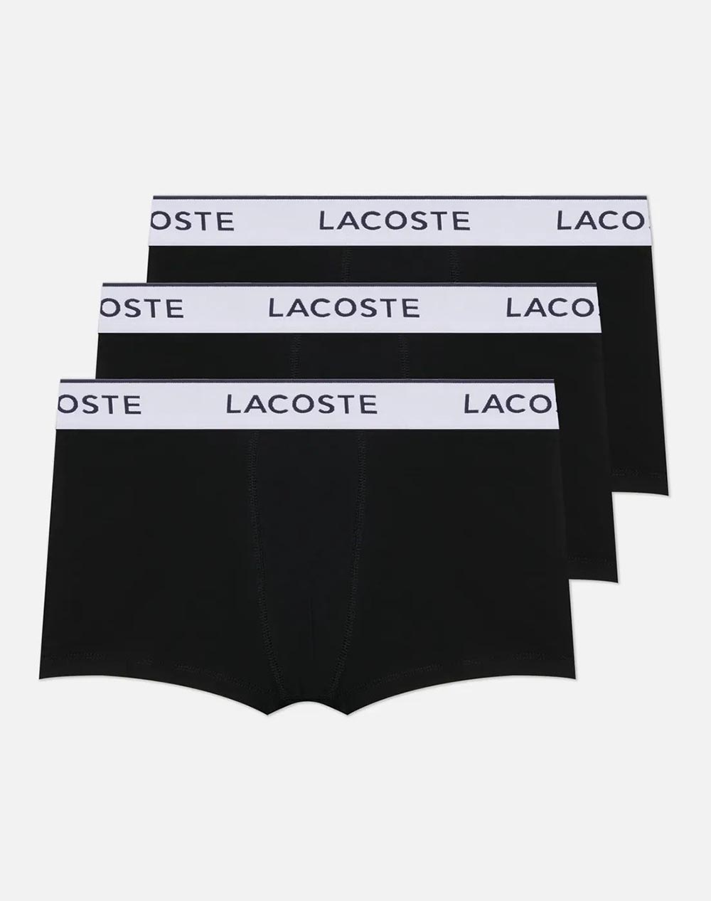 Lacoste Σετ 3 Εσωρουχων Trunk Underwear Trunk Ανδρας Εσωρουχα Σλιπ Μποξερ Black Βαμβακιμε Ελασταν 35H9002 031