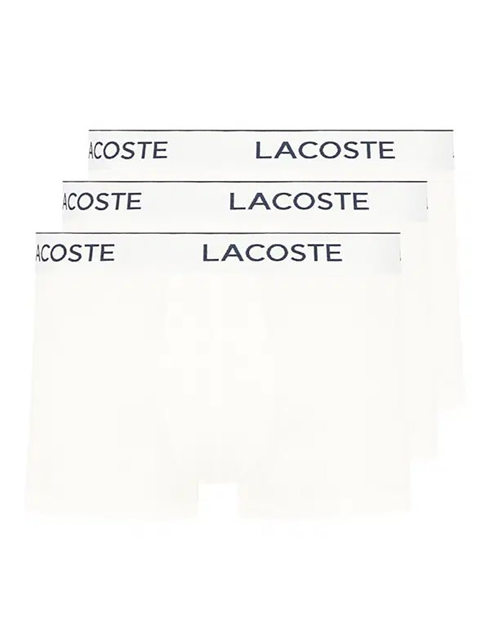 Lacoste Σετ 3 Εσωρουχων Trunk Underwear Trunk Ανδρας Εσωρουχα Σλιπ Μποξερ White Βαμβακιμε Ελασταν 35H9002 001