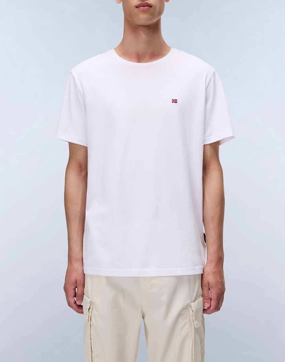 Napapijri Salis Ss Sum Ανδρας Ρουχα Μπλουζες T Shirt White Βαμβακι Np0A4H8D Np002