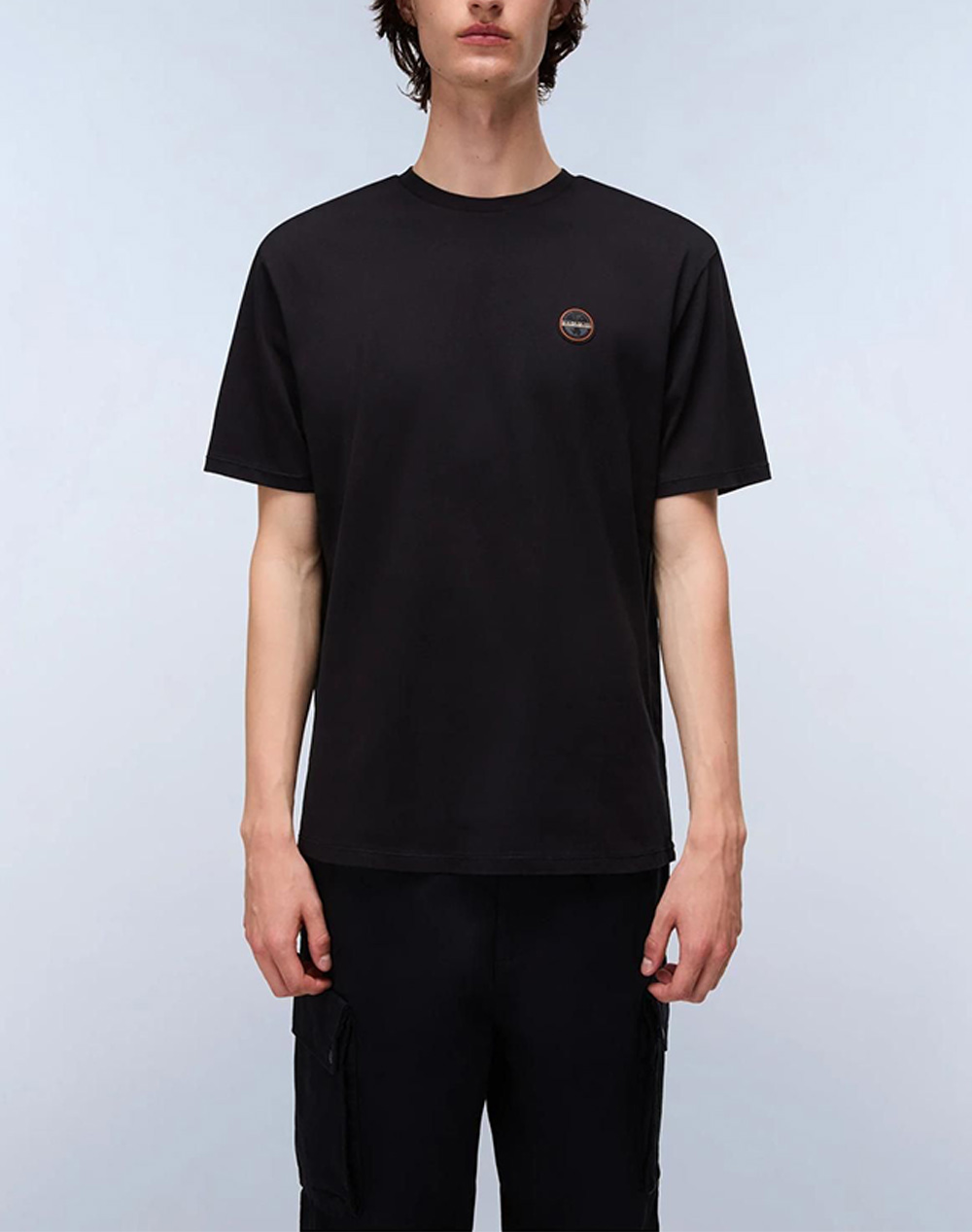 Napapijri S Badge Ss 1 Ανδρας Ρουχα Μπλουζες T Shirt Black Βαμβακι Np0a8949 Np941 - Koolfly