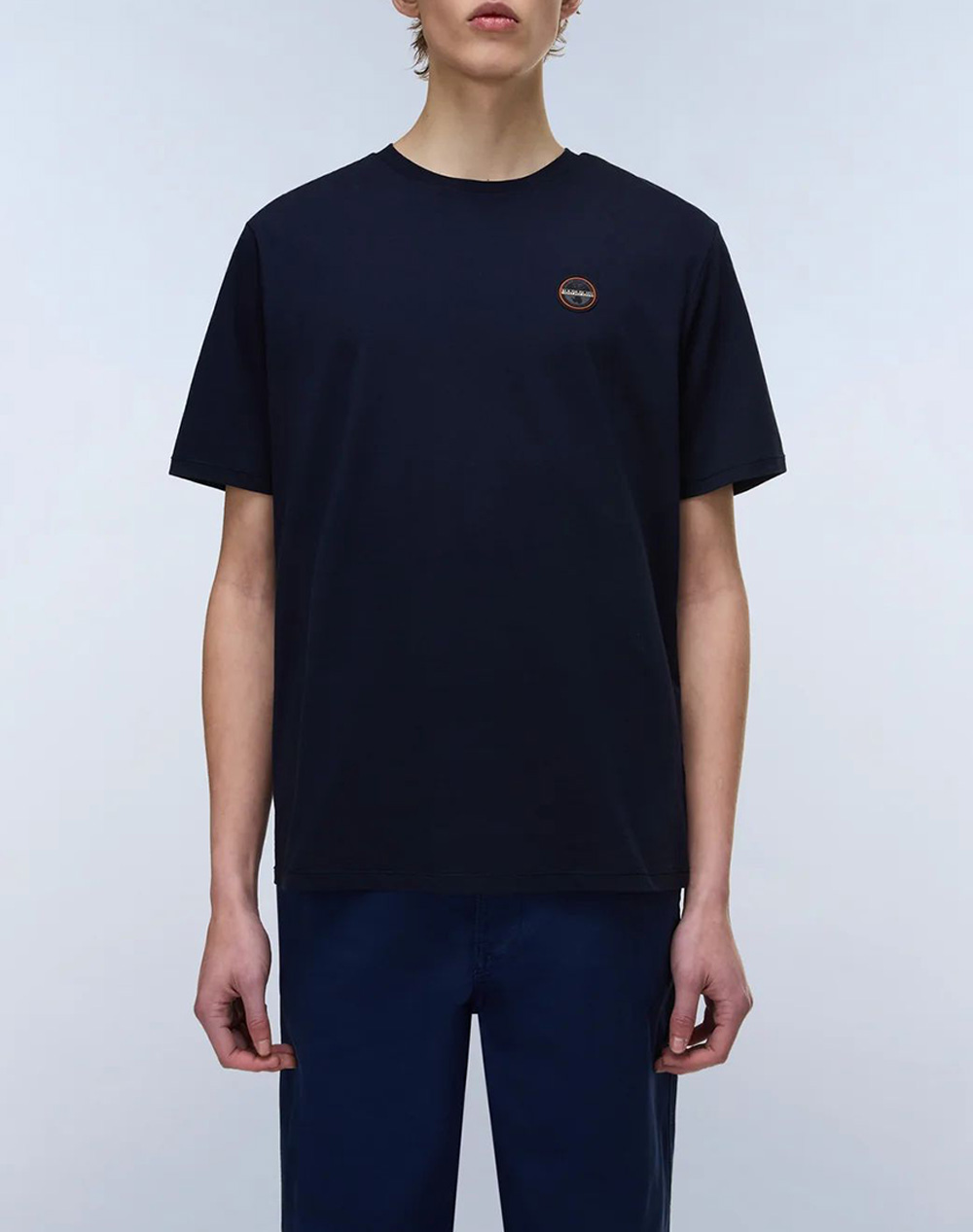 Napapijri S Badge Ss 1 Ανδρας Ρουχα Μπλουζες T Shirt Darkblue Βαμβακι Np0A8949 Np176