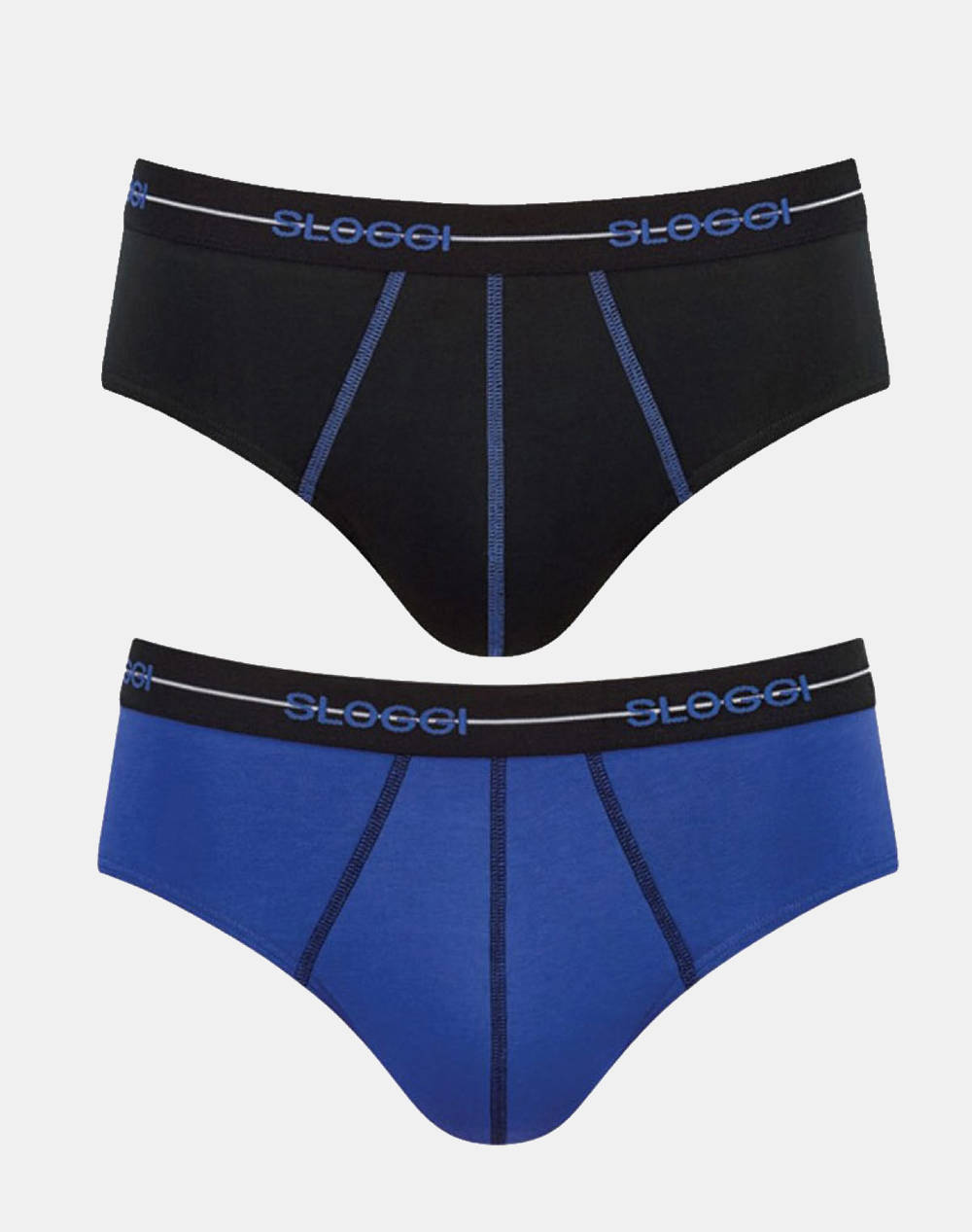 Sloggi Sloggi Men Start Midi C2P Men Underwear Briefs Briefs Blue Cotton,Elastic 10050546 V001 Male Briefs Blue