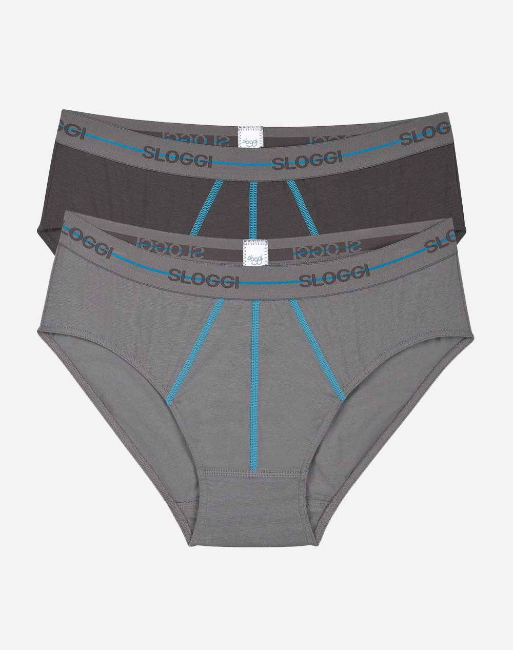 Sloggi Sloggi Men Start Midi C2P Men Underwear Briefs Briefs Gray Cotton,Elastic 10050546 M003 Male Briefs