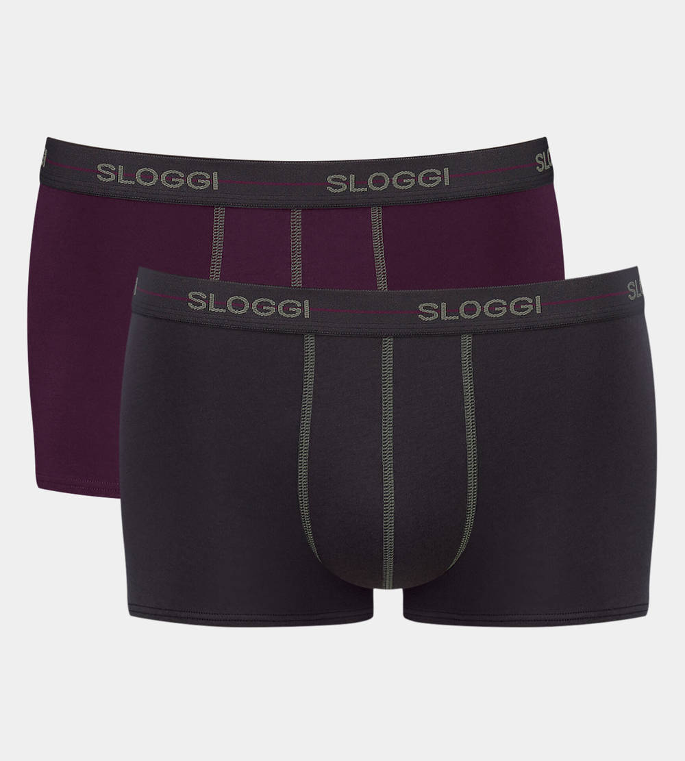 Sloggi Sloggi Men Start Hipster C2P Box Men Underwear Briefs Boxer Briefs Redwine Cotton,Elastic 10206968 M022 Male Boxer Briefs