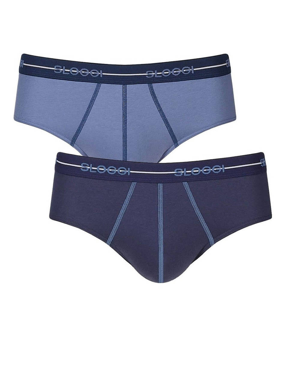 Sloggi Sloggi Men Start Midi C2P Box Men Underwear Briefs Briefs Indigo Cotton,Elastic 10206949 V001 Male Briefs