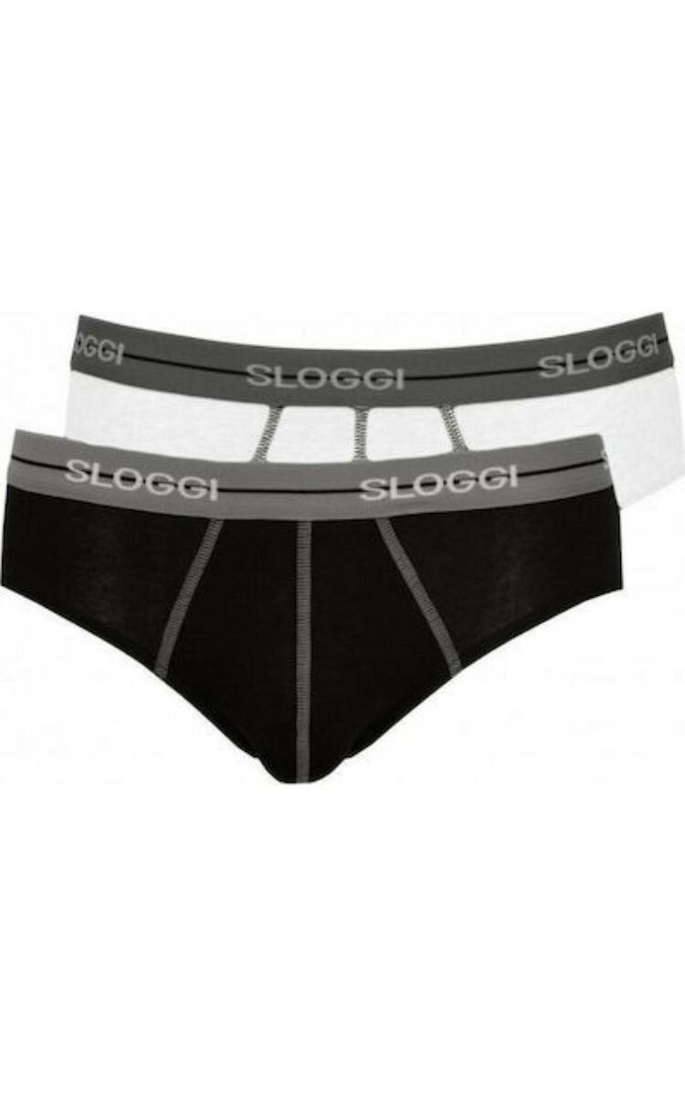 Sloggi Sloggi Men Start Midi C2P Box Men Underwear Briefs Briefs Totalblack Cotton,Elastic 10206949 M014 Male Briefs Black