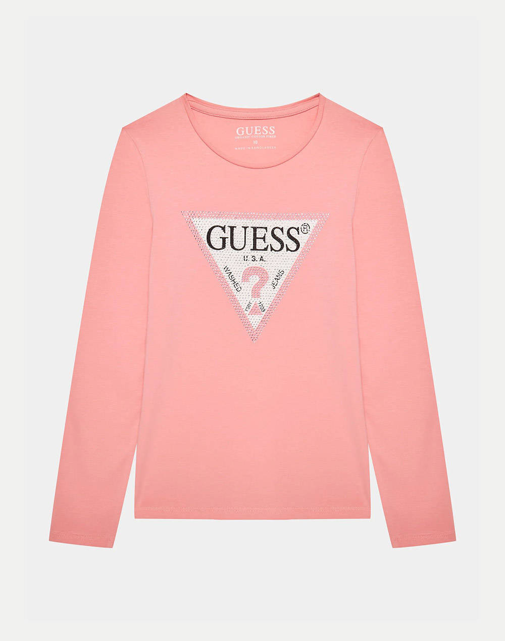 Guess Ls T Shirt Kids Girl Kids Girl Clothes Shirts Coral Cotton,Elastic J2Yi50K6Yw1 G6V9 Female Shirts