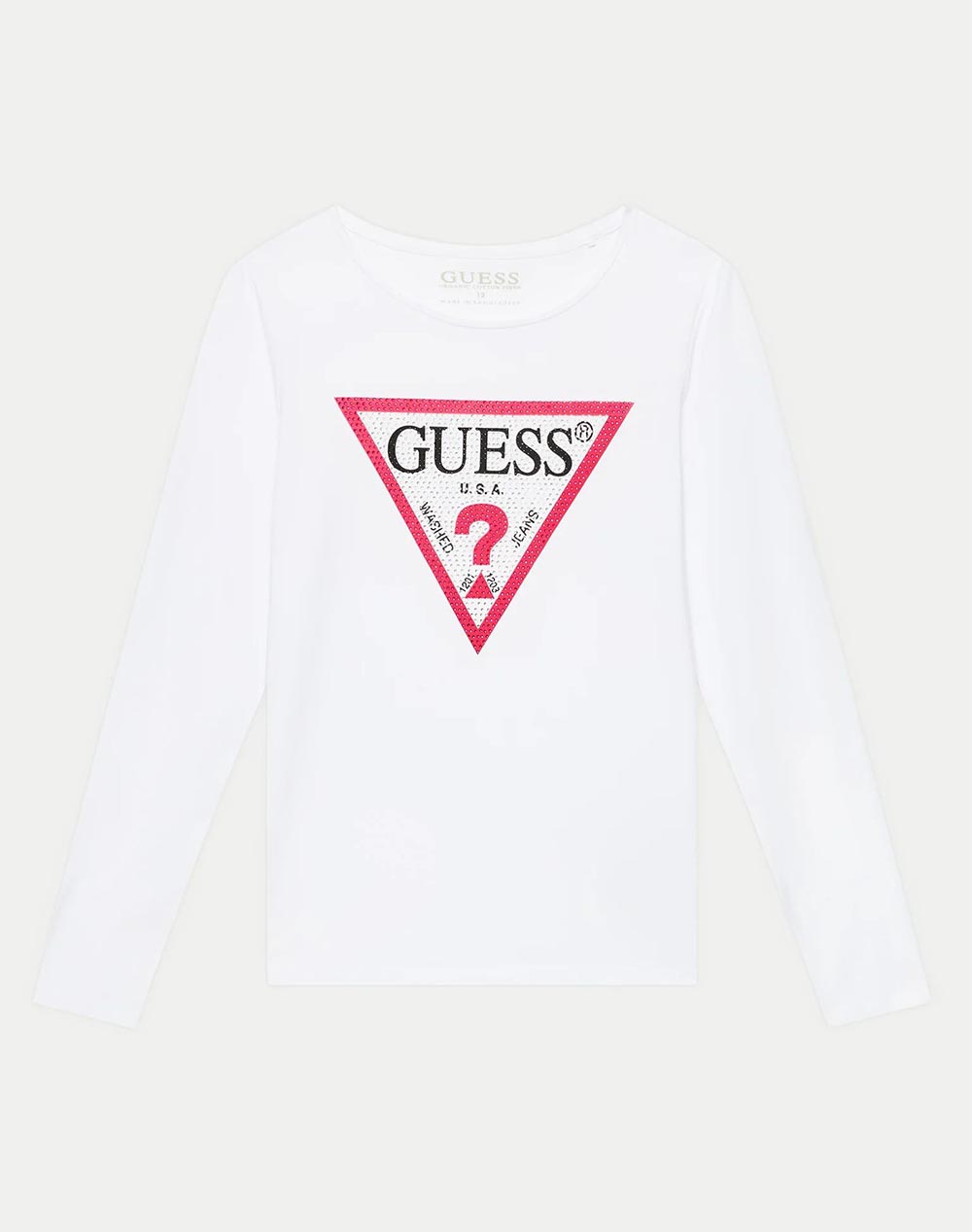 Guess Ls T Shirt Kids Girl Kids Girl Clothes Shirts White Cotton,Elastic J2Yi50K6Yw1 G011 Female Shirts