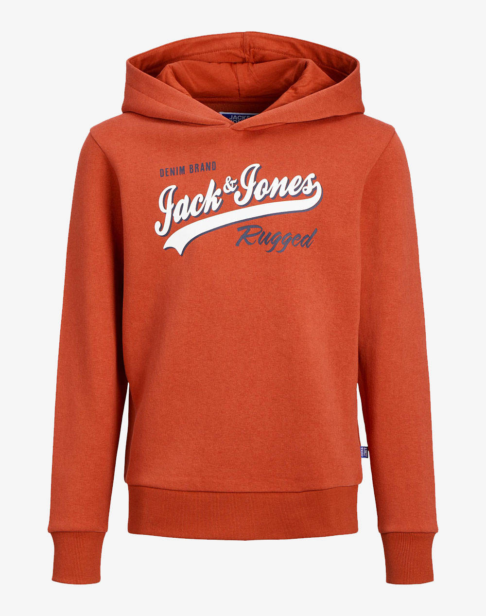 Jack&Jones Jjelogo Sweat Hood 2 Col 22/23 Noos Jnr Kids Boy Clothes T Shirts Orange Cotton,Synthetic 12212287 Cinnabar Male T-Shirts