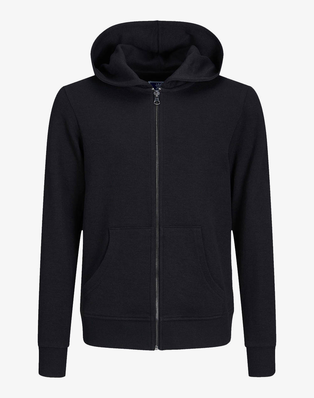Jack&Jones Jjebasic Sweat Zip Hood Noos Jnr Kids Boy Clothes Cardigans Black Cotton,Synthetic 12182519 Black Male Cardigans Black