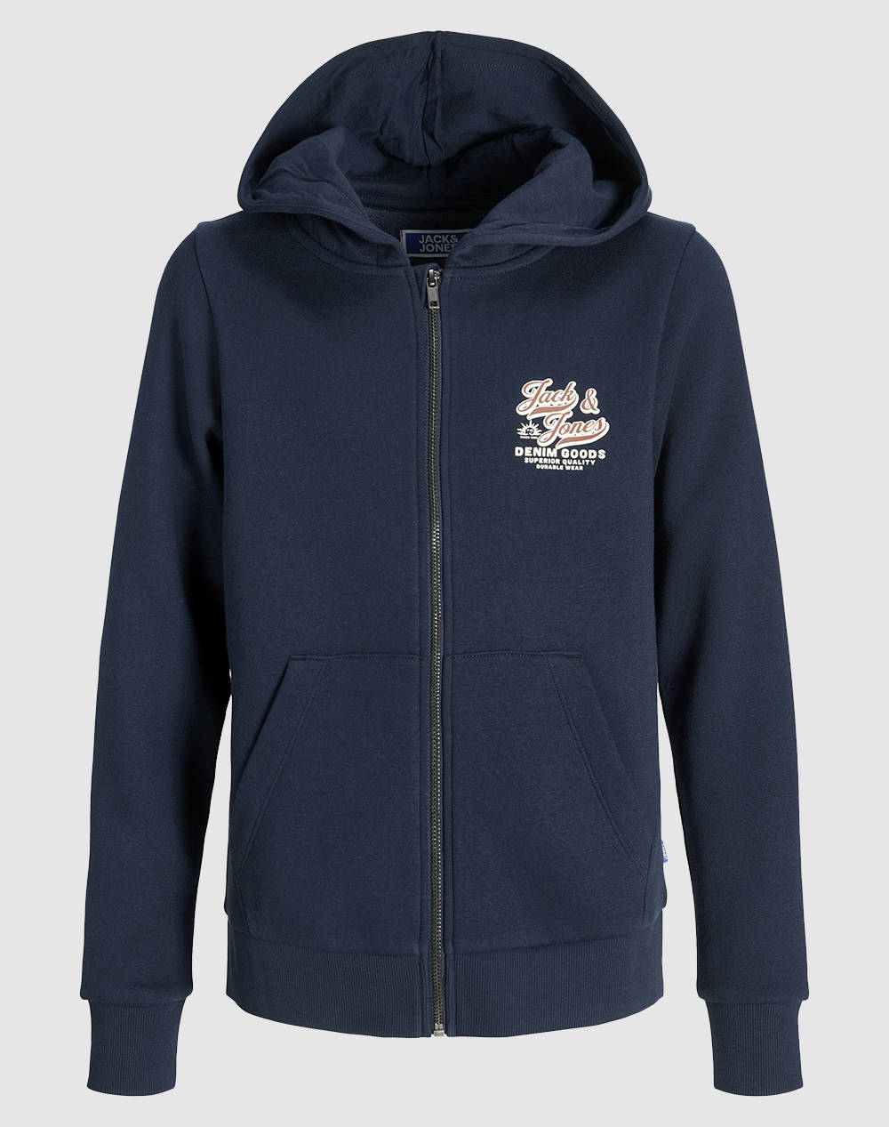 Jack&Jones Jjelogo Sweat Ziphood 2Col Noos Jnr Παιδι Αγορι Ρουχα Ζακετες Darkblue Βαμβακισυνθετικο 12279801 Sky Captain Γιά Αγόρι