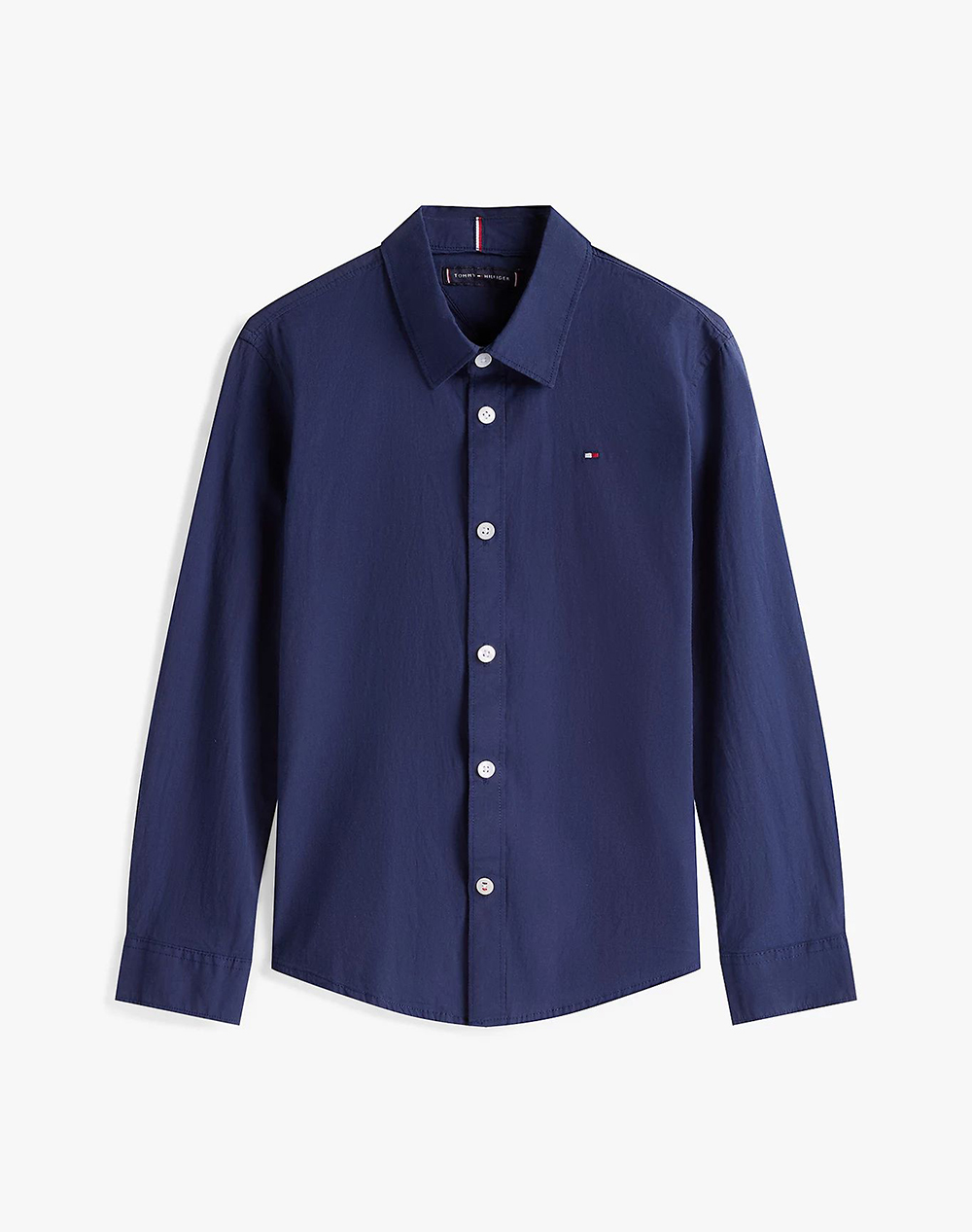Tommy Hilfiger Solid Stretch Poplin Shirt L/S Παιδι Αγορι Ρουχα Πουκαμισα Navyblue Βαμβακιμε Ελασταν Kb0Kb06965 8Y 16Y C87 Γιά Αγόρι