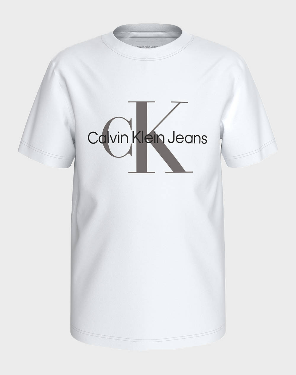 Calvin Klein Jeans Ck Monogram Ss T Shirt Kids Boy Clothes T Shirts White Cotton Iu0Iu00676 8Y 16Y Yaf Unisex T-Shirts
