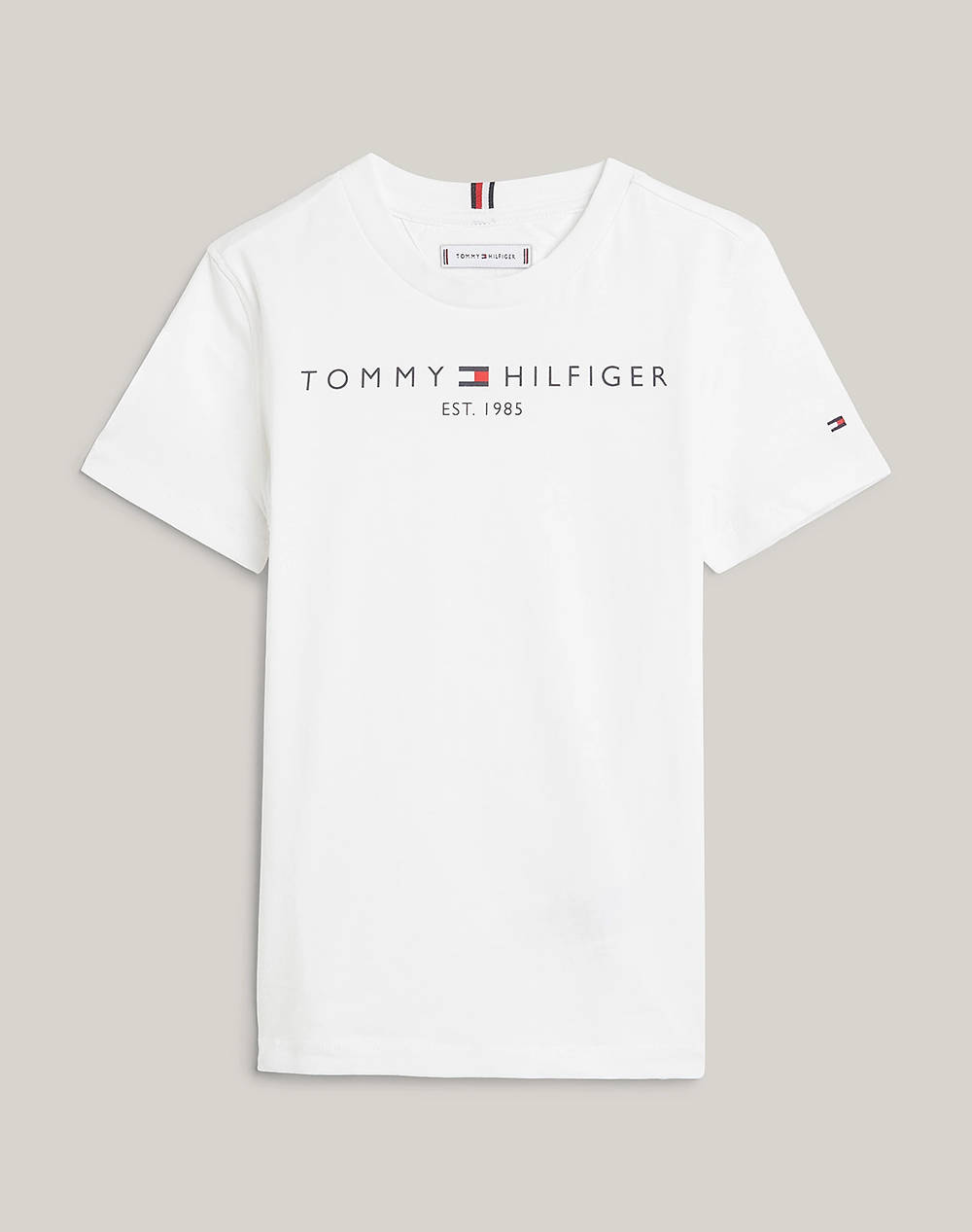 Tommy Hilfiger Essential Tee S/S Kids Boy Clothes T Shirts White Cotton Ks0Ks00210 2Y 7Y Ybr Unisex T-Shirts