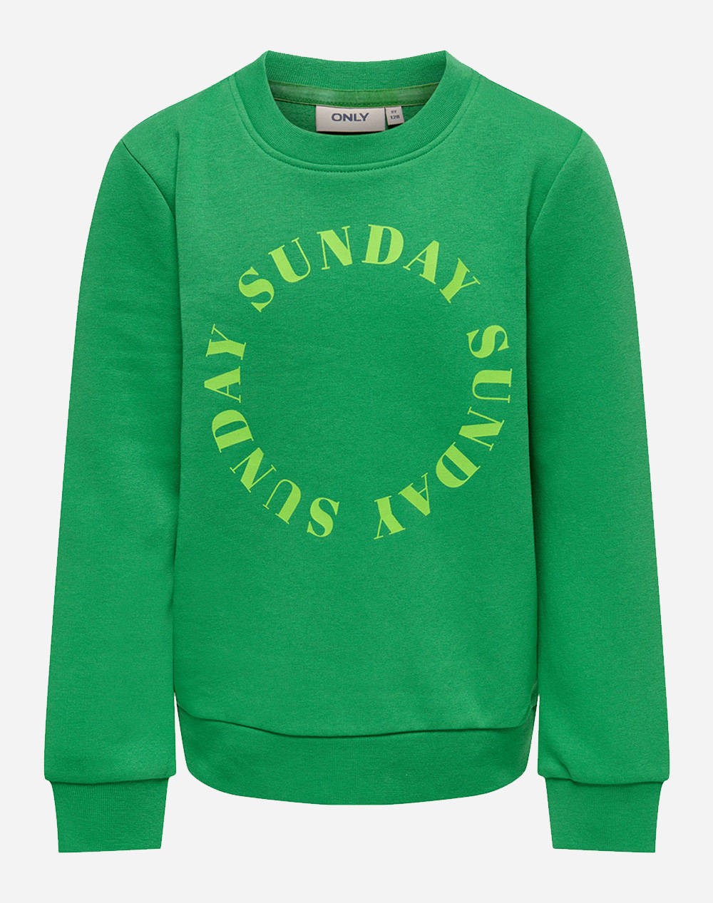 Only Kogweekday Reg L/S Circle Box Swt Kids Girl Clothes Shirts Green Cotton,Synthetic 15275513 Green Bee Female Shirts Green