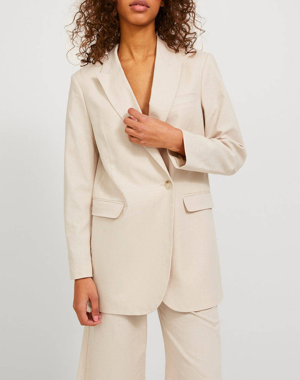 Jjxx Jxmary Lin Blend Blazer Wvn Women Clothes Outerwear Blazers Biege Cotton,Viscose,Linen,Synthetic 12231492 Beige Female Blazers Biege