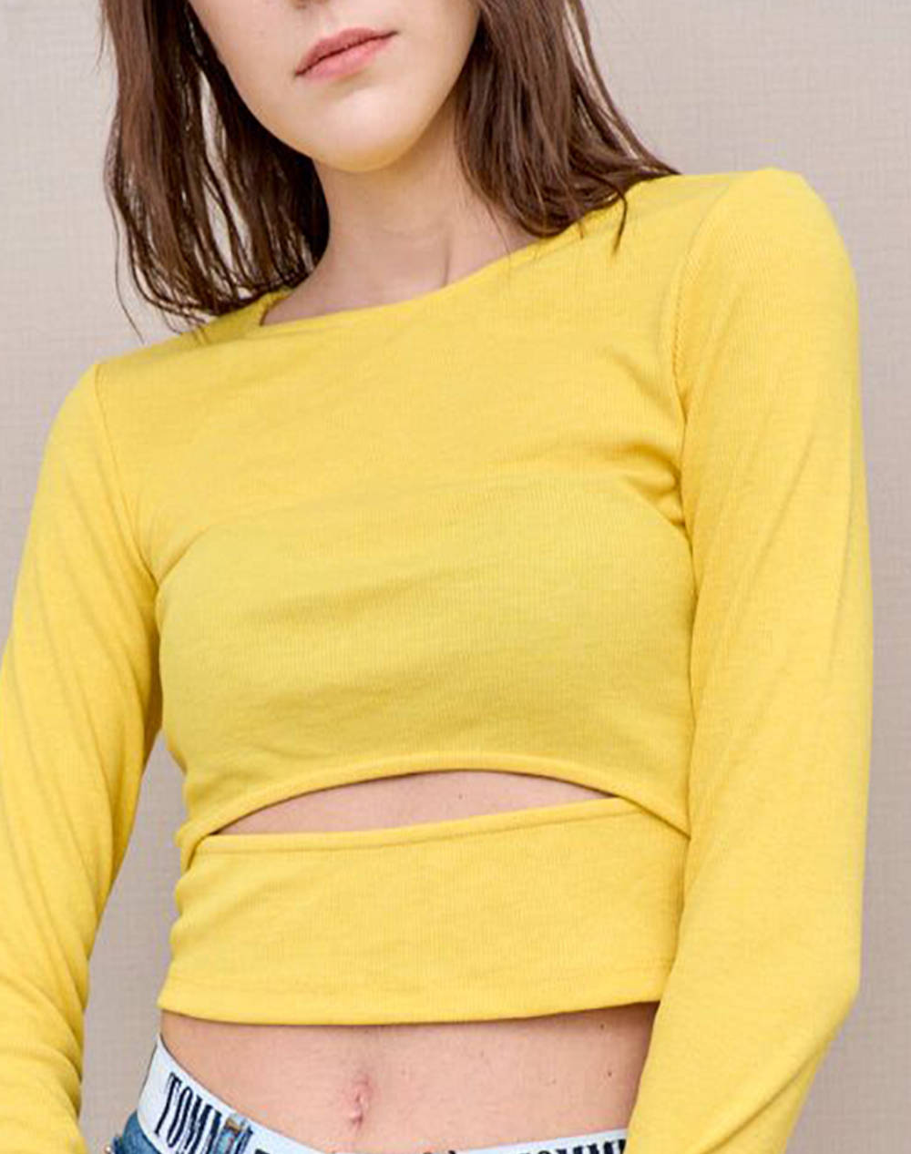 Only Onltrina L/S Rib Top Box Jrs Women Clothes Tops Tops/Bodies Yellow Viscose,Elastic,Synthetic 15284979 Passion Fruit Female Tops/Bodies