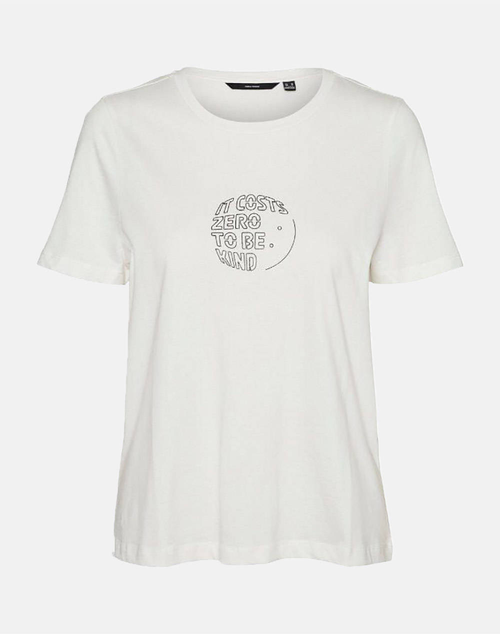 Vero Moda Vmeniaolly Ss Top Box Jrs Women Clothes Tops T Shirts White Cotton 10289680 Snow White Female T-Shirts