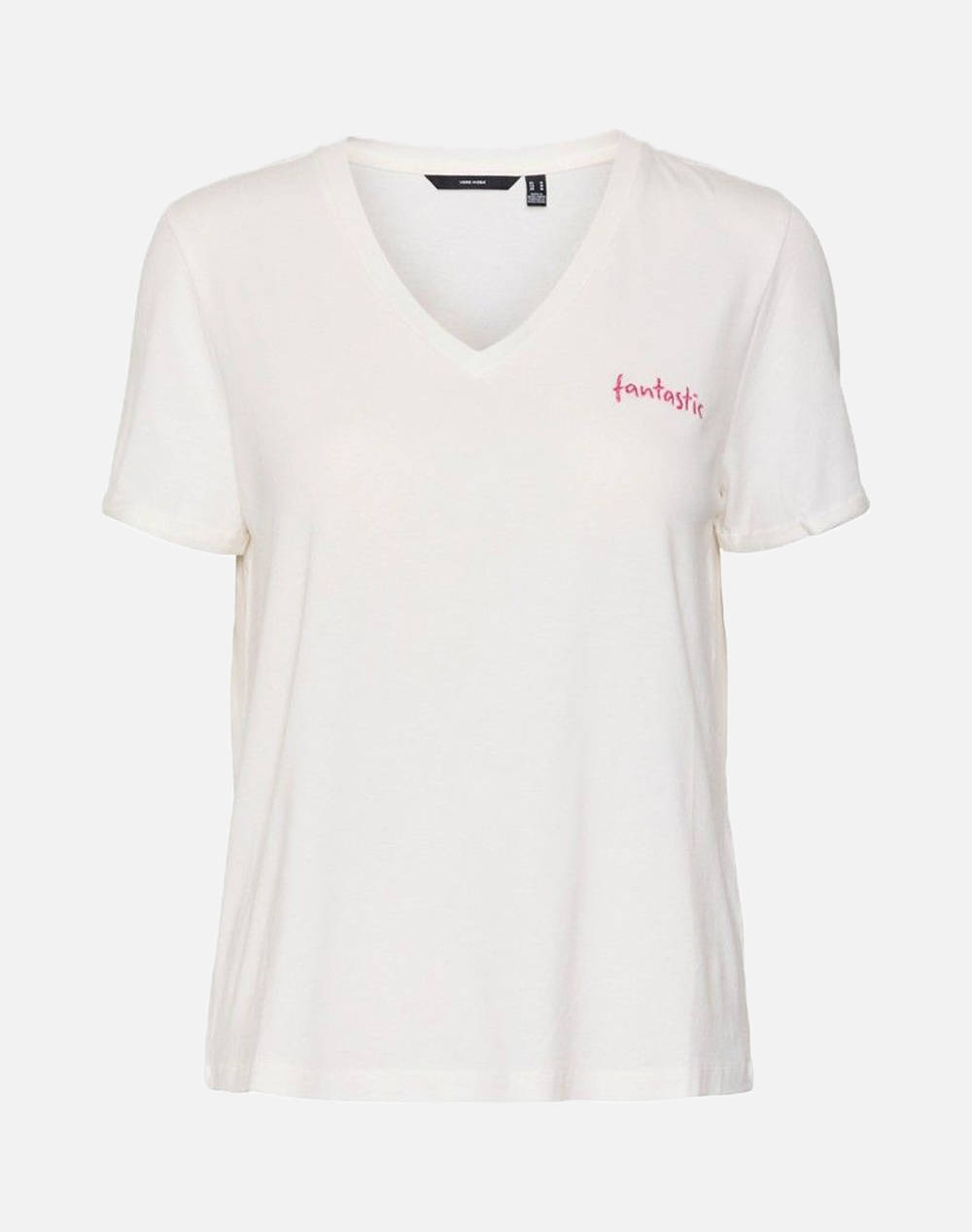 Vero Moda Vmdinavanessa Ss Top Box Jrs Women Clothes Tops T Shirts Offwhite Cotton,Elastic,Synthetic 10288813 Snow White Female T-Shirts