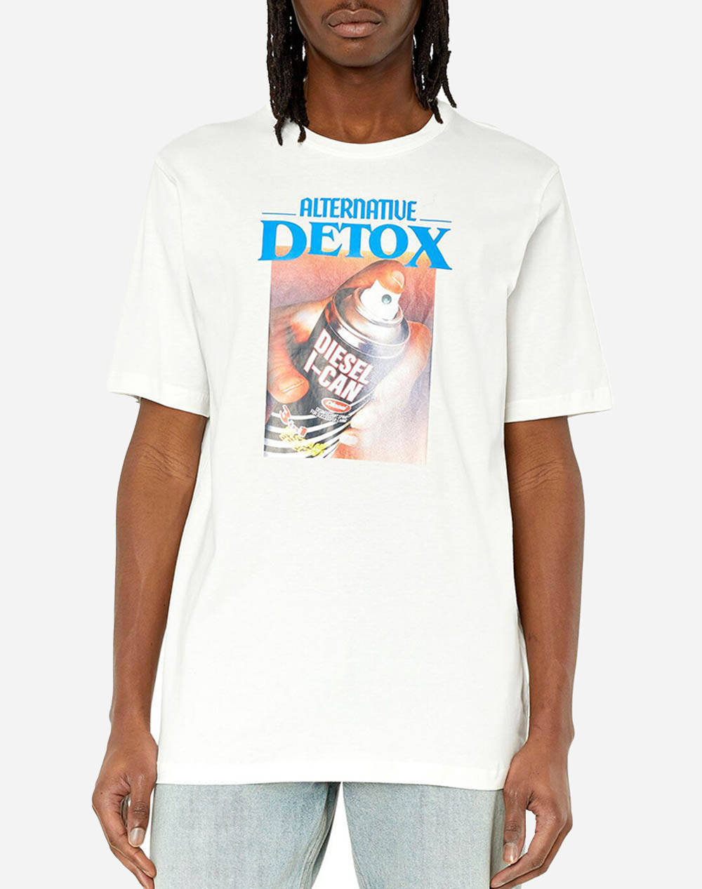 Diesel T Just G4 T Shirt Men Clothes T Shirts & Sweatshirts T Shirts Offwhite Cotton A086390Catm 141 Male T-Shirts