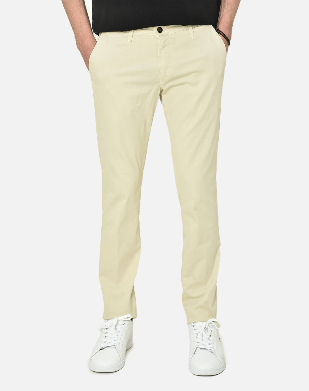 Four Ten Chino Ανδρας Ρουχα Παντελονια Chinos Ecru Βαμβακιμε Ελασταν T910123080 00103