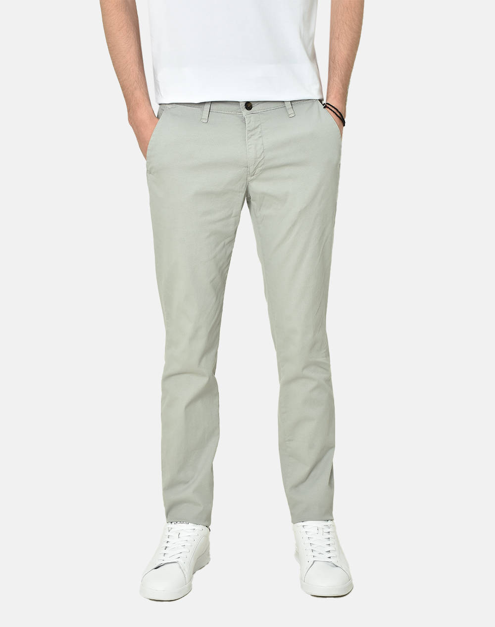 Four Ten Chino Ανδρας Ρουχα Παντελονια Chinos Gray Βαμβακιμε Ελασταν T910123080 00050