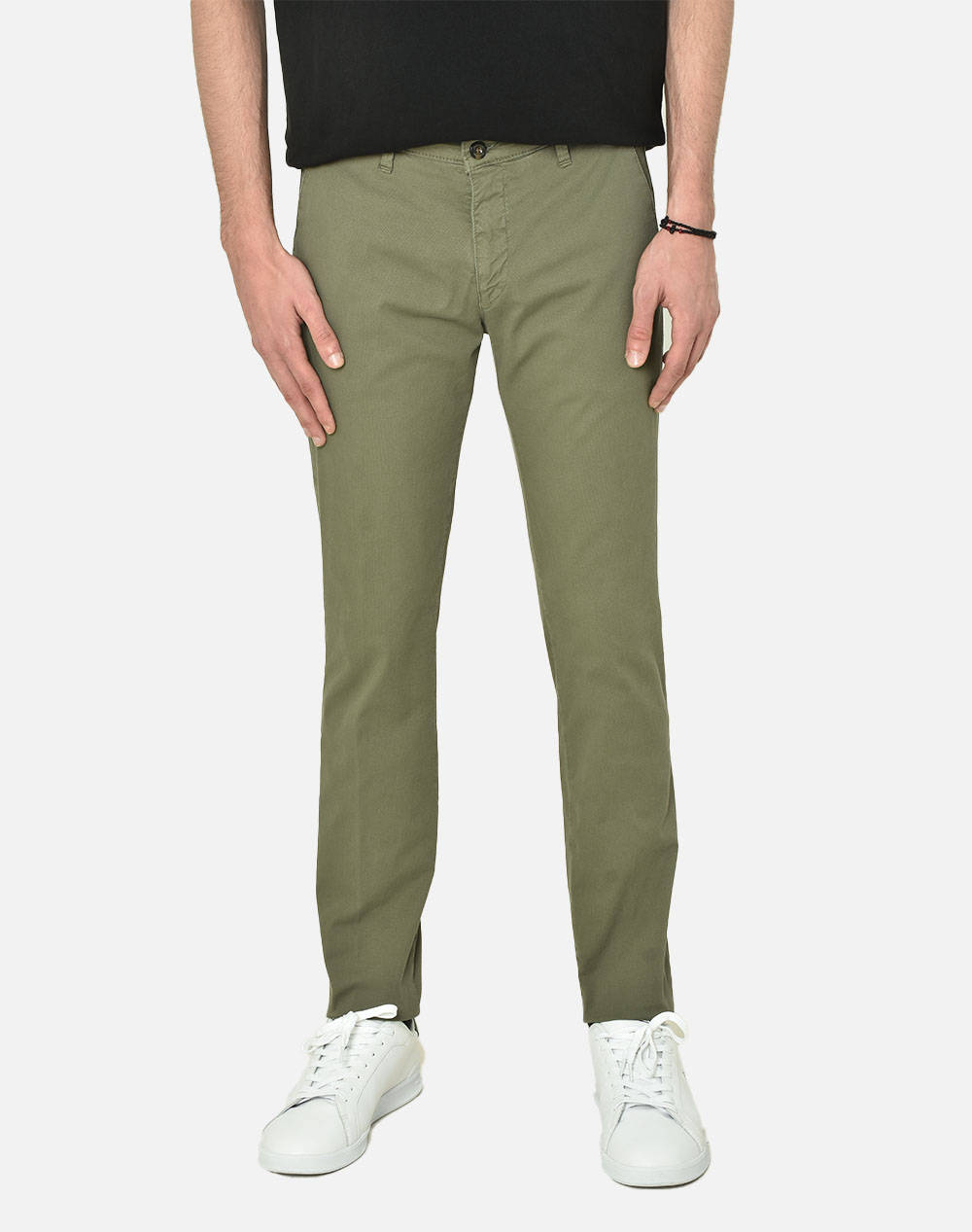 Four Ten Chino Ανδρας Ρουχα Παντελονια Chinos Olive Βαμβακιμε Ελασταν T910123080 00062