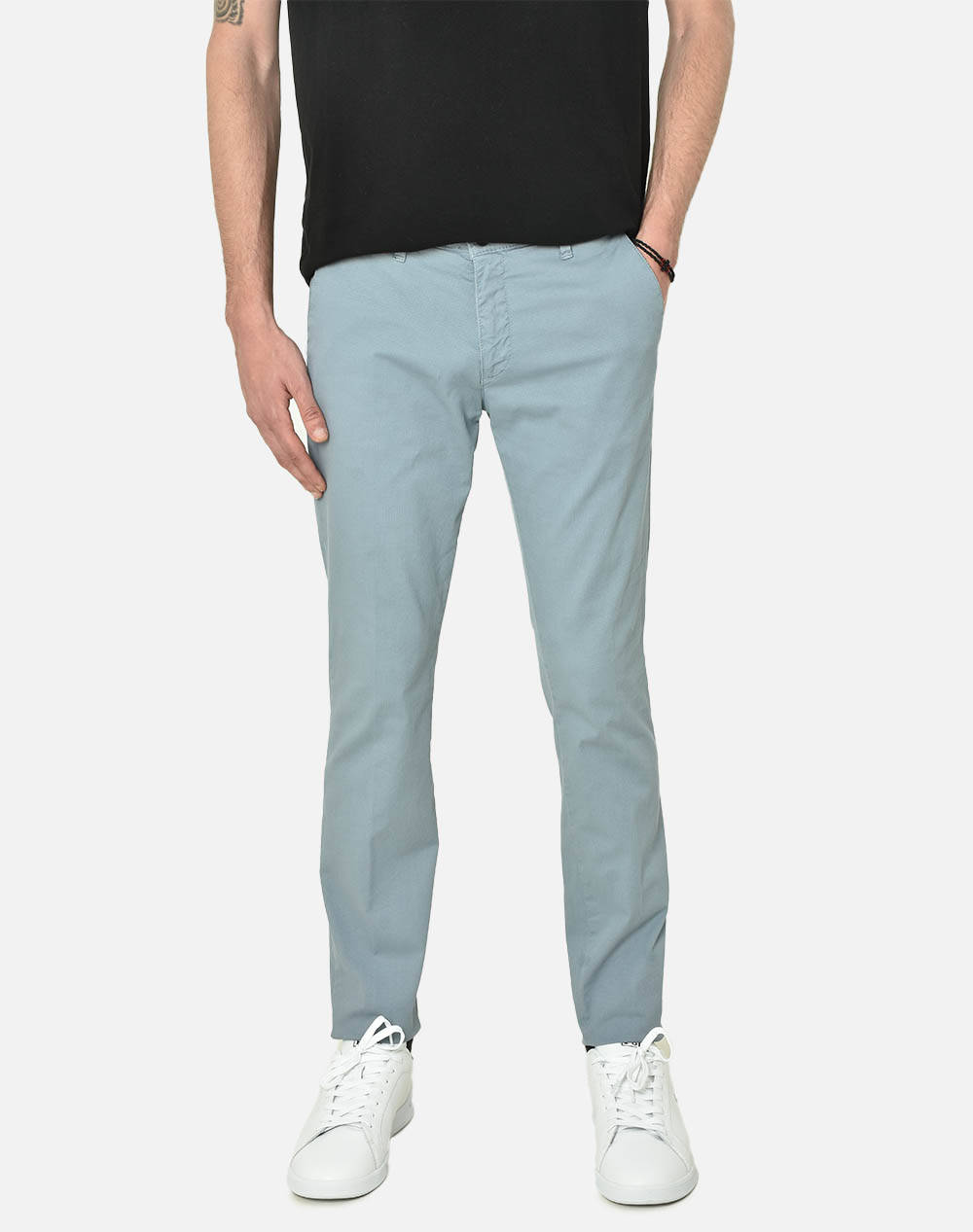 Four Ten Chino Ανδρας Ρουχα Παντελονια Chinos Skyblue Βαμβακιμε Ελασταν T910123080 00041