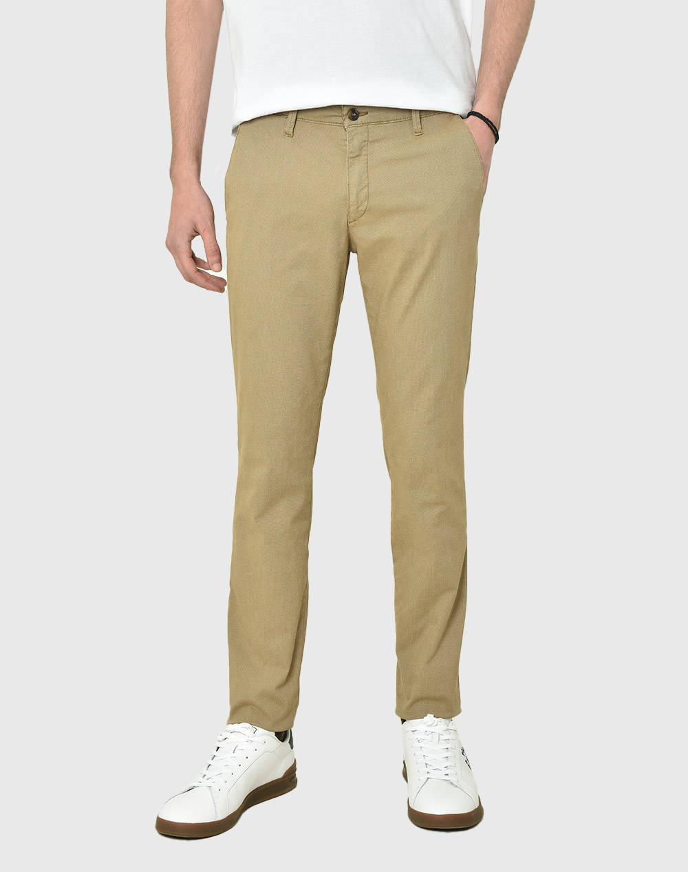 Four Ten Chino Pants Ανδρας Ρουχα Παντελονια Chinos Biege Βαμβακιμε Ελασταν T910123055 00073